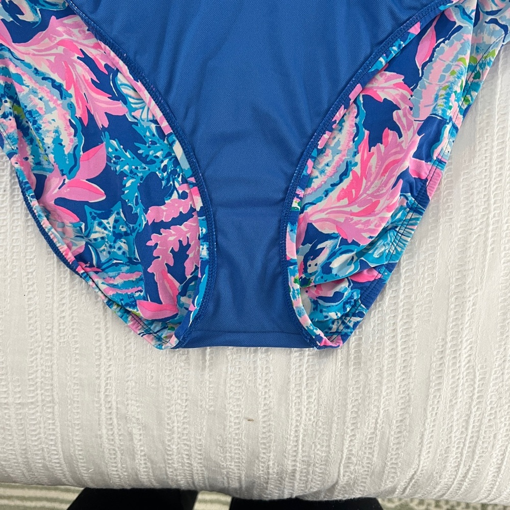 Lilly Pulitzer Womens Size 10 One-Piece Swimsuit - Blue and Pink - Picture 5 of 5